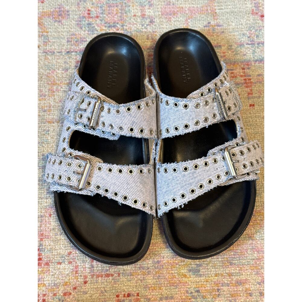 Isabel Marant Lennyo denim dual-buckle sandals - Picture 3 of 12